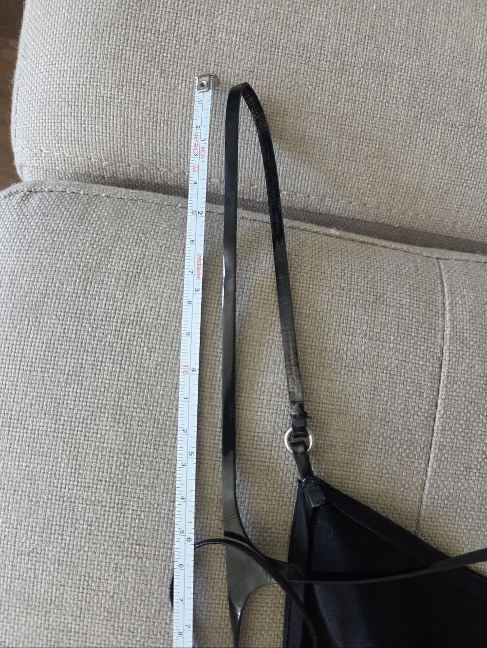 PRADA. Silk w Lthr Strap Blk Dress. Made Italy. Small. - Picture 10 of 15